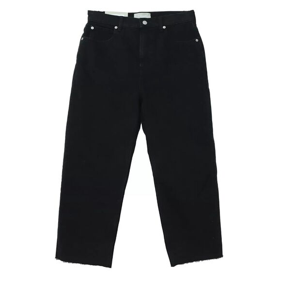 EVERLANE The Way-High Jean 35 CROP Black Denim Straight Leg Organic NWT B10 - Picture 2 of 6